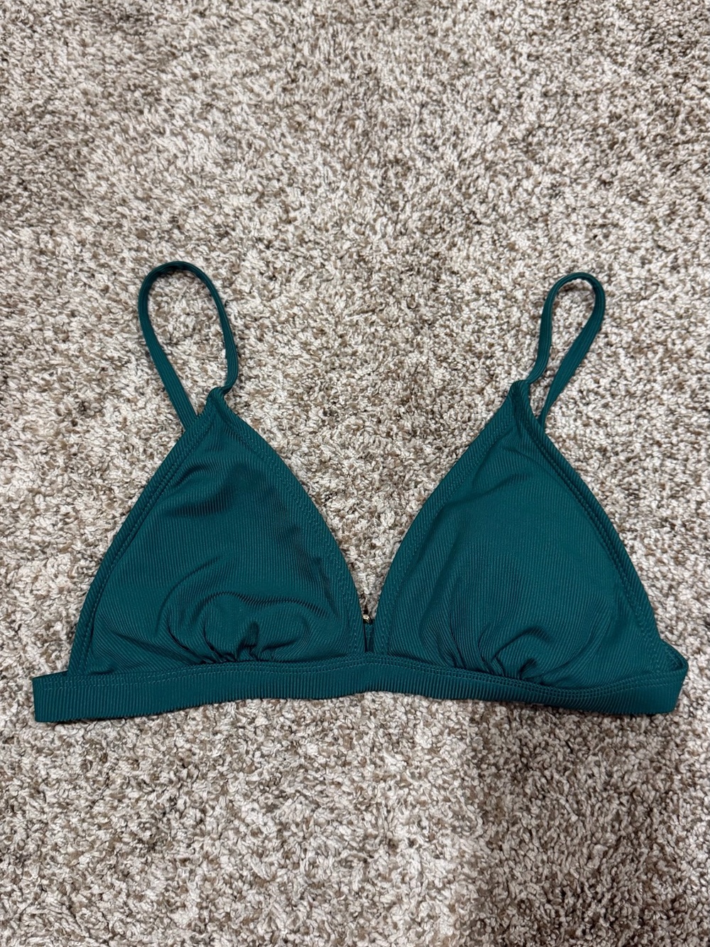 Shade & Shore Teal Ribbed Triangle Swim Bralette